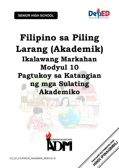 Filipino sa Piling Larang.